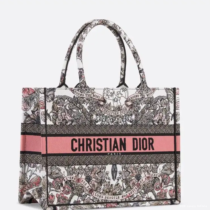 Cheap Pink Around Book World Butterfly Canvas Motif White Dior The Tote 0328 Luxury